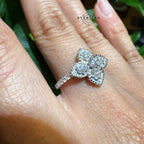 Moissanite Ladies Four Leaf Ring