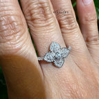 Moissanite Ladies Four Leaf Ring
