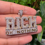 Rich or Nothing Iced Hip Hop Pendant