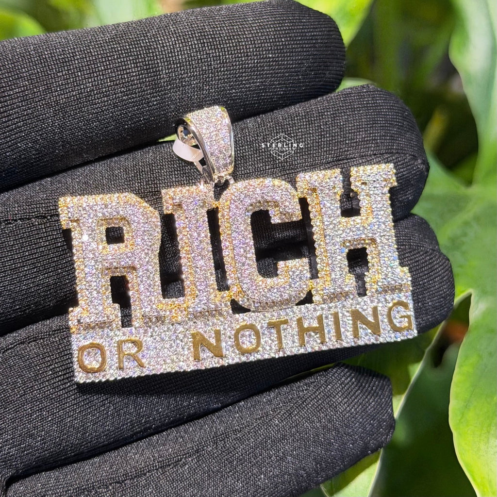 Rich or Nothing Iced Hip Hop Pendant