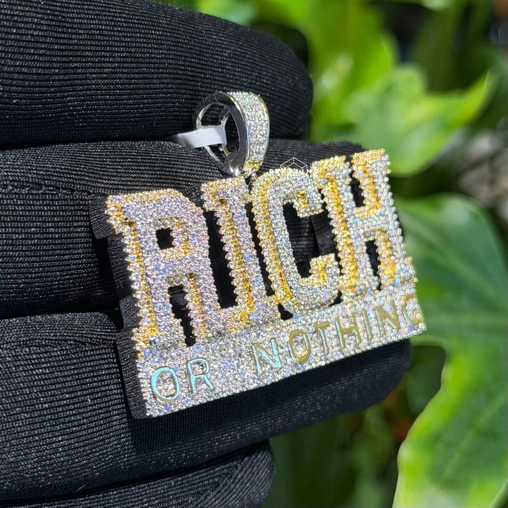 Rich or Nothing Iced Hip Hop Pendant
