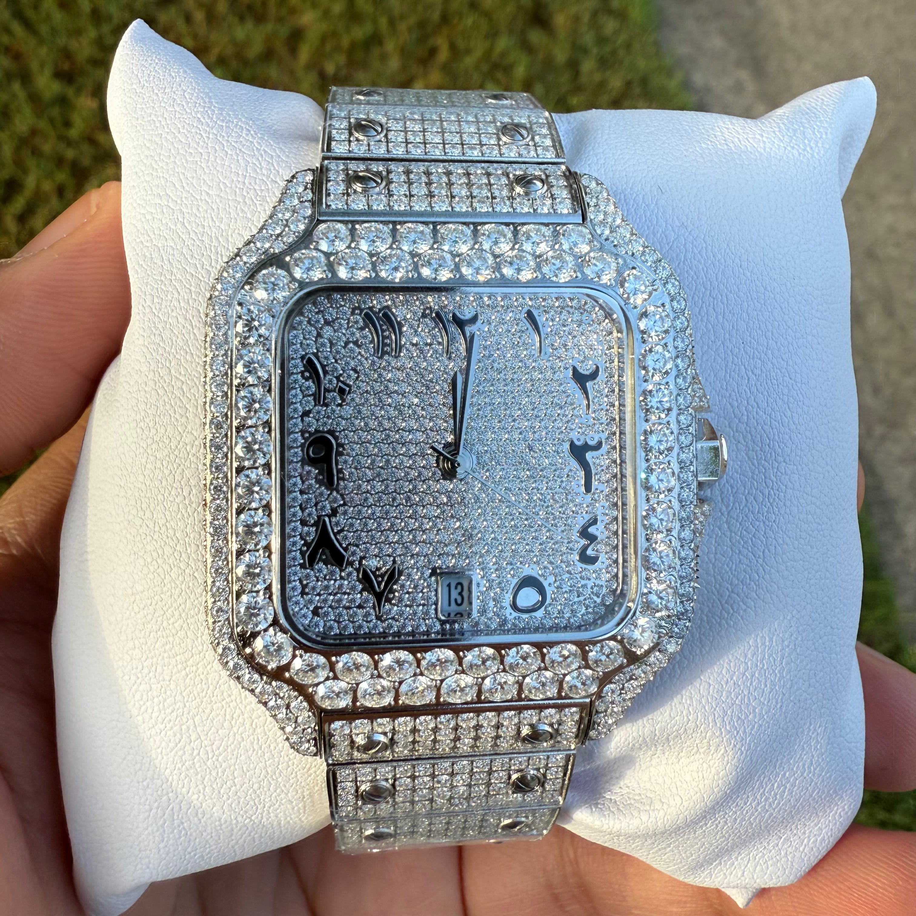 Moissanite Arabic Dial Watch