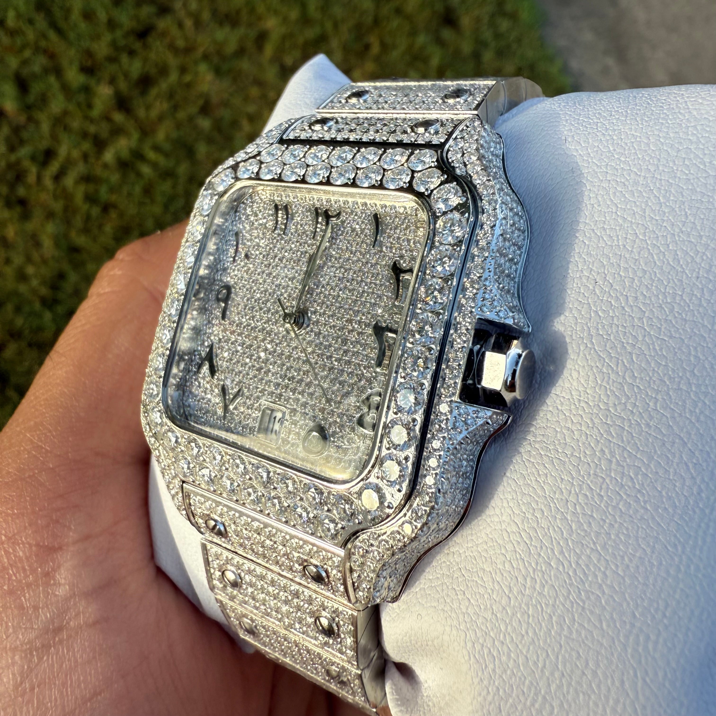 Moissanite Arabic Dial Watch