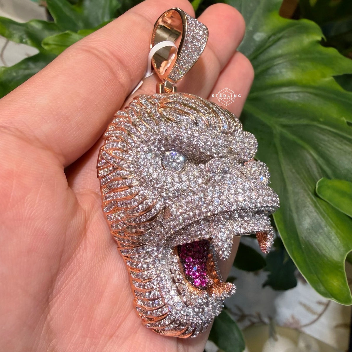 Gorilla 14k Rose Gold Finish Iced Out Pendant