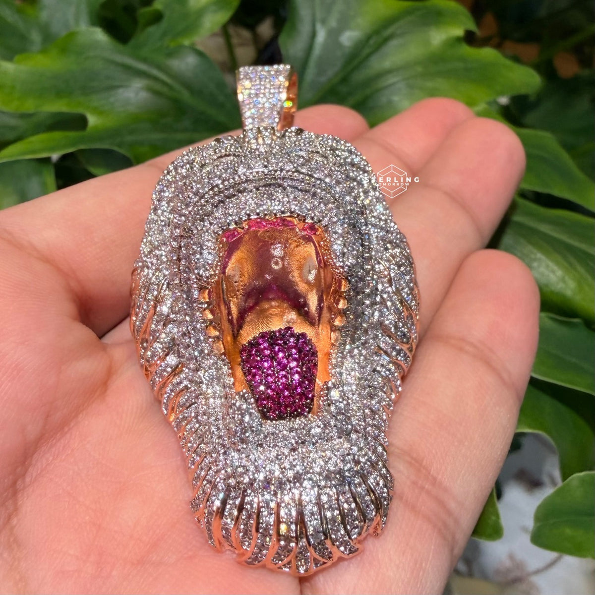 Gorilla 14k Rose Gold Finish Iced Out Pendant