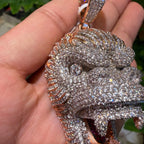 Gorilla 14k Rose Gold Finish Iced Out Pendant