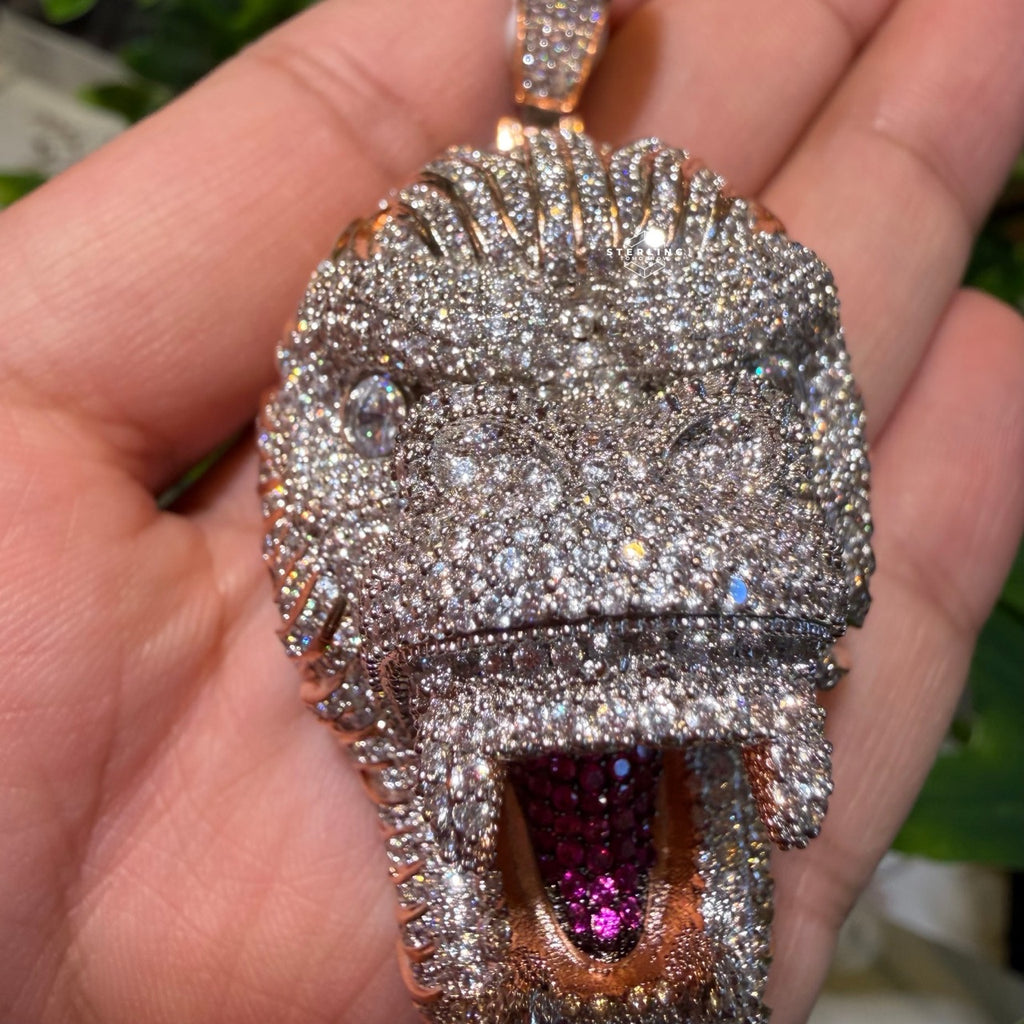 Gorilla 14k Rose Gold Finish Iced Out Pendant