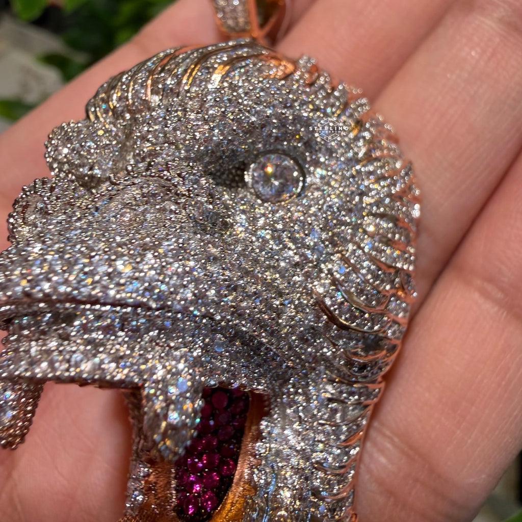 Gorilla 14k Rose Gold Finish Iced Out Pendant