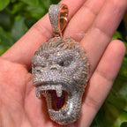 Gorilla 14k Rose Gold Finish Iced Out Pendant