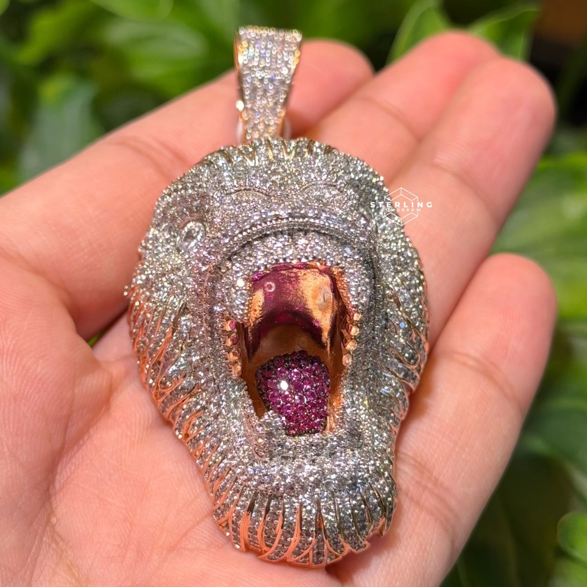 Gorilla 14k Rose Gold Finish Iced Out Pendant