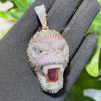 Gorilla 14k Rose Gold Finish Iced Out Pendant