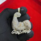 Grind Hard 14k Gold Plated Iced Pendant