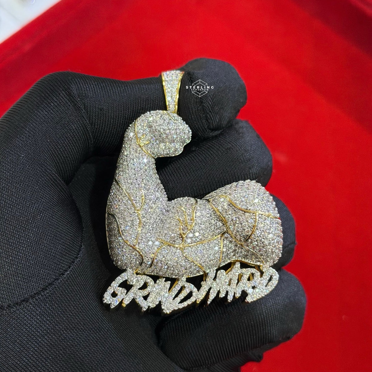 Grind Hard 14k Gold Plated Iced Pendant