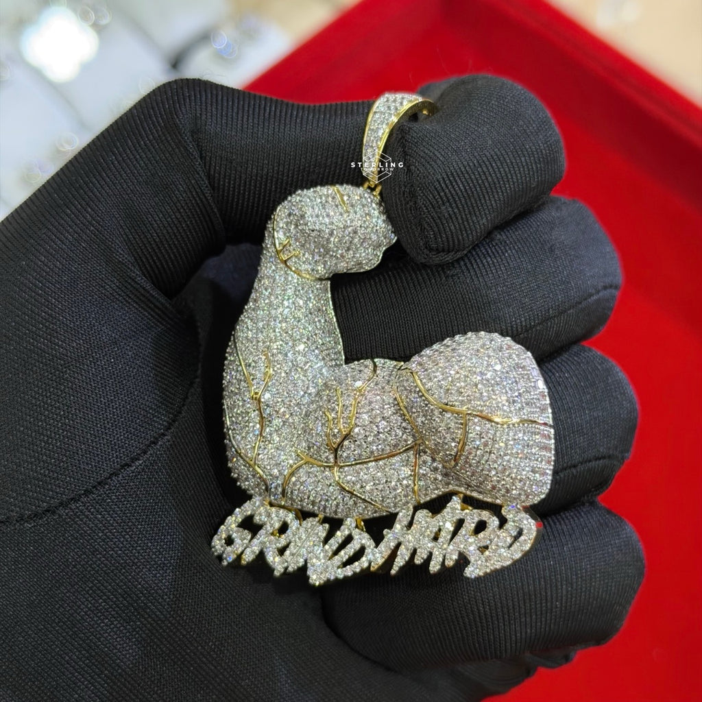 Grind Hard 14k Gold Plated Iced Pendant