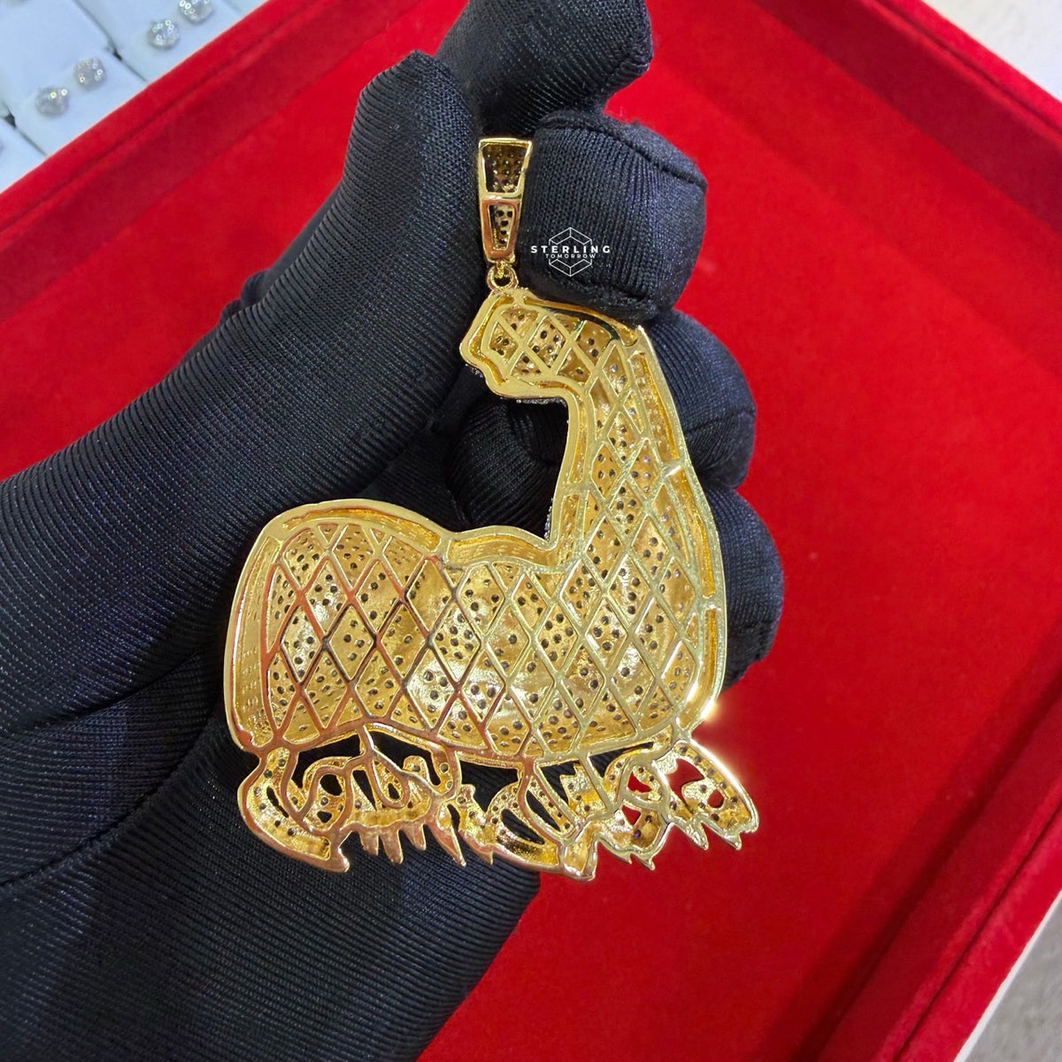 Grind Hard 14k Gold Plated Iced Pendant