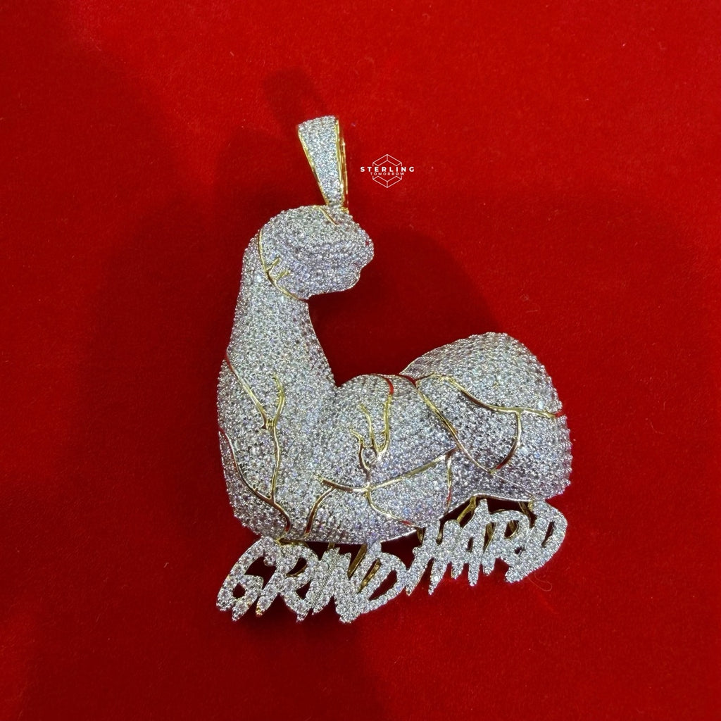 Grind Hard 14k Gold Plated Iced Pendant