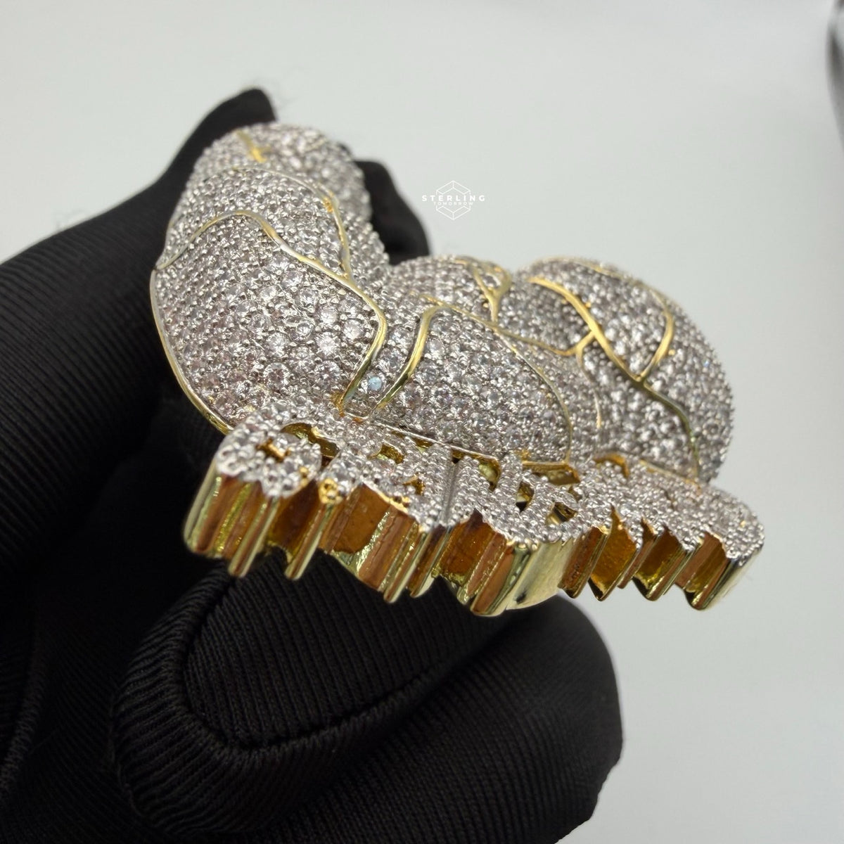 Grind Hard 14k Gold Plated Iced Pendant