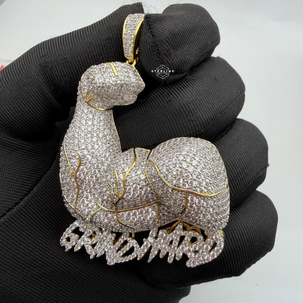 Grind Hard 14k Gold Plated Iced Pendant