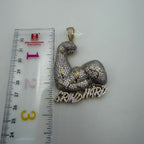 Grind Hard 14k Gold Plated Iced Pendant