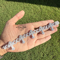 Moissanite Cross Infinity Bracelet 8"