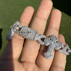 Moissanite Cross Infinity Bracelet 8"