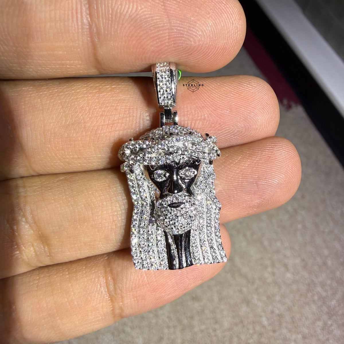 Moissanite Small Jesus Pendant