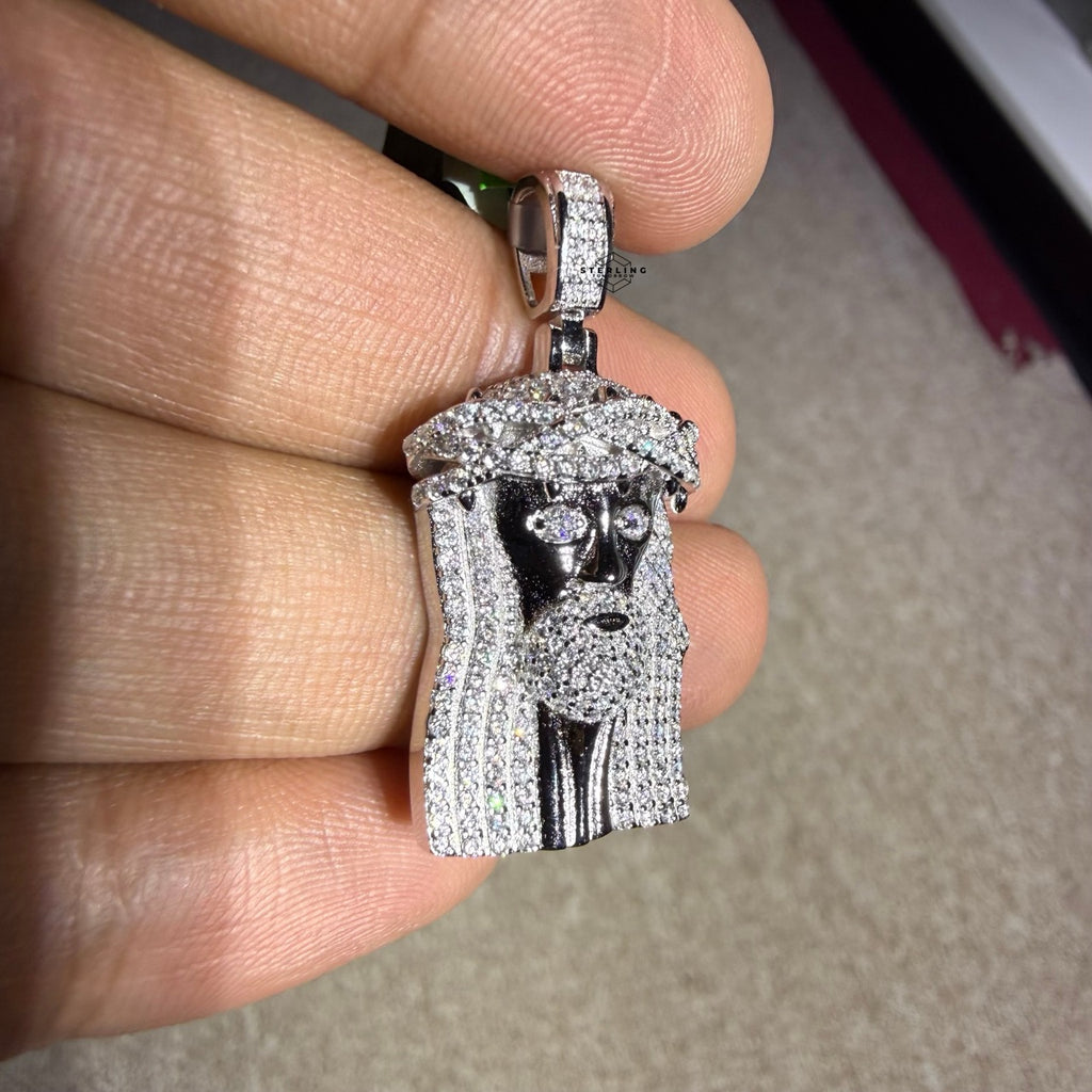 Moissanite Small Jesus Pendant