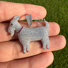 Goat 925 Silver Iced Out CZ Pendant