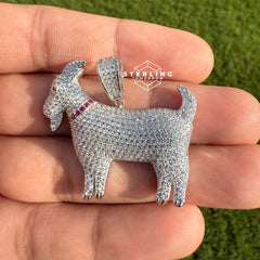 Goat 925 Silver Iced Out CZ Pendant