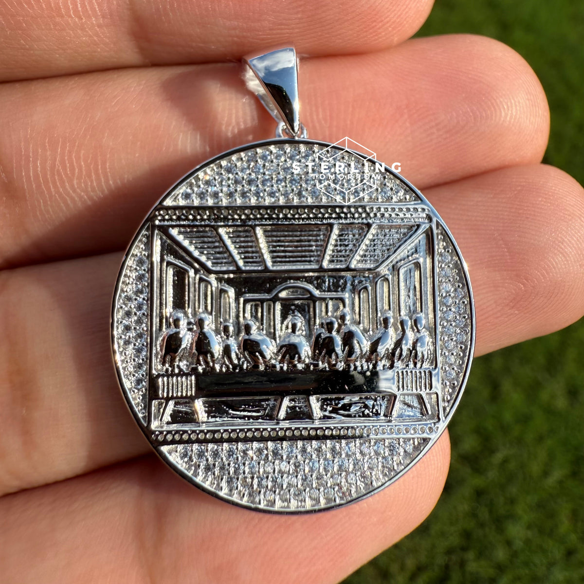 Last Supper Iced Out 925 Silver CZ Pendant