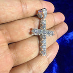 Moissanite Fully Iced Tennis Cross Pendant