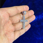 Moissanite Fully Iced Tennis Cross Pendant