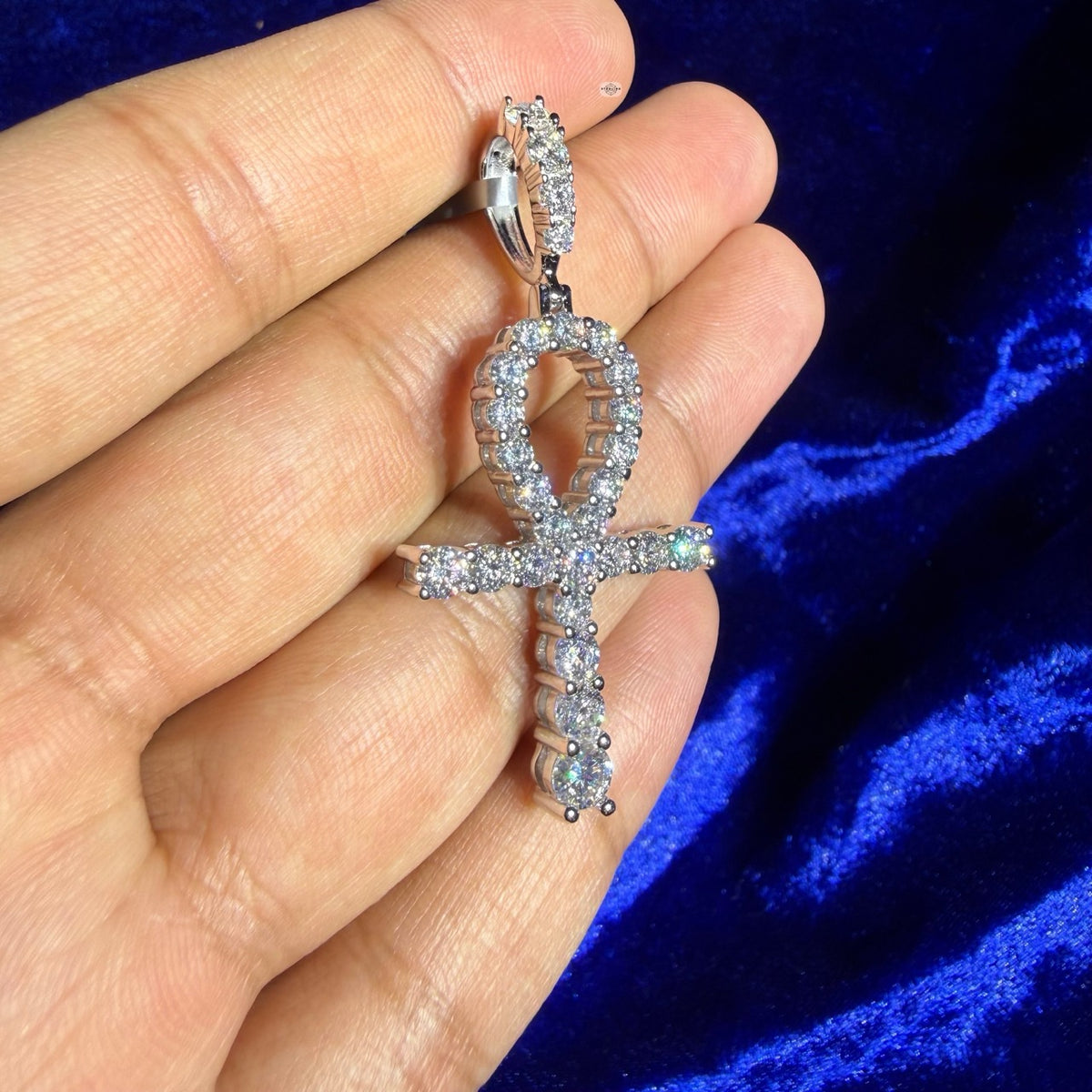 Moissanite Ankh 2" Pendant