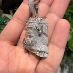 Moissanite Jesus Head Thorns Pendant