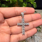 Moissanite Fully Iced Tennis Cross Pendant