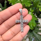 Moissanite Fully Iced Tennis Cross Pendant