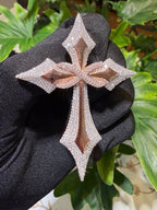 Moissanite Rose Cross Infinity Pendant