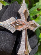 Moissanite Rose Cross Infinity Pendant