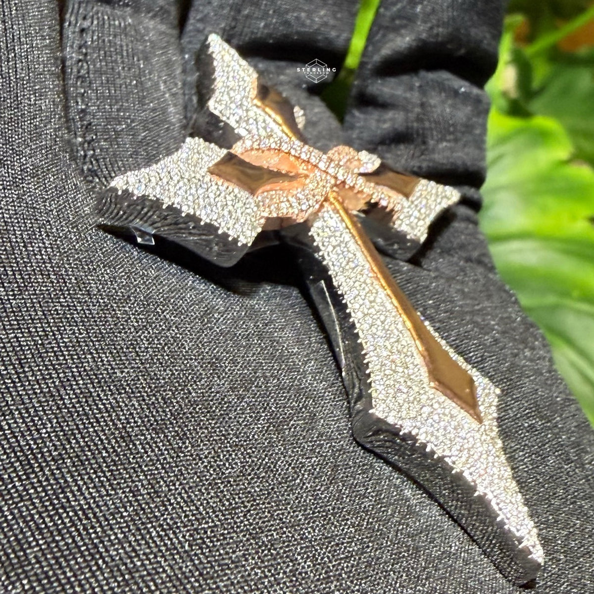 Moissanite Rose Cross Infinity Pendant