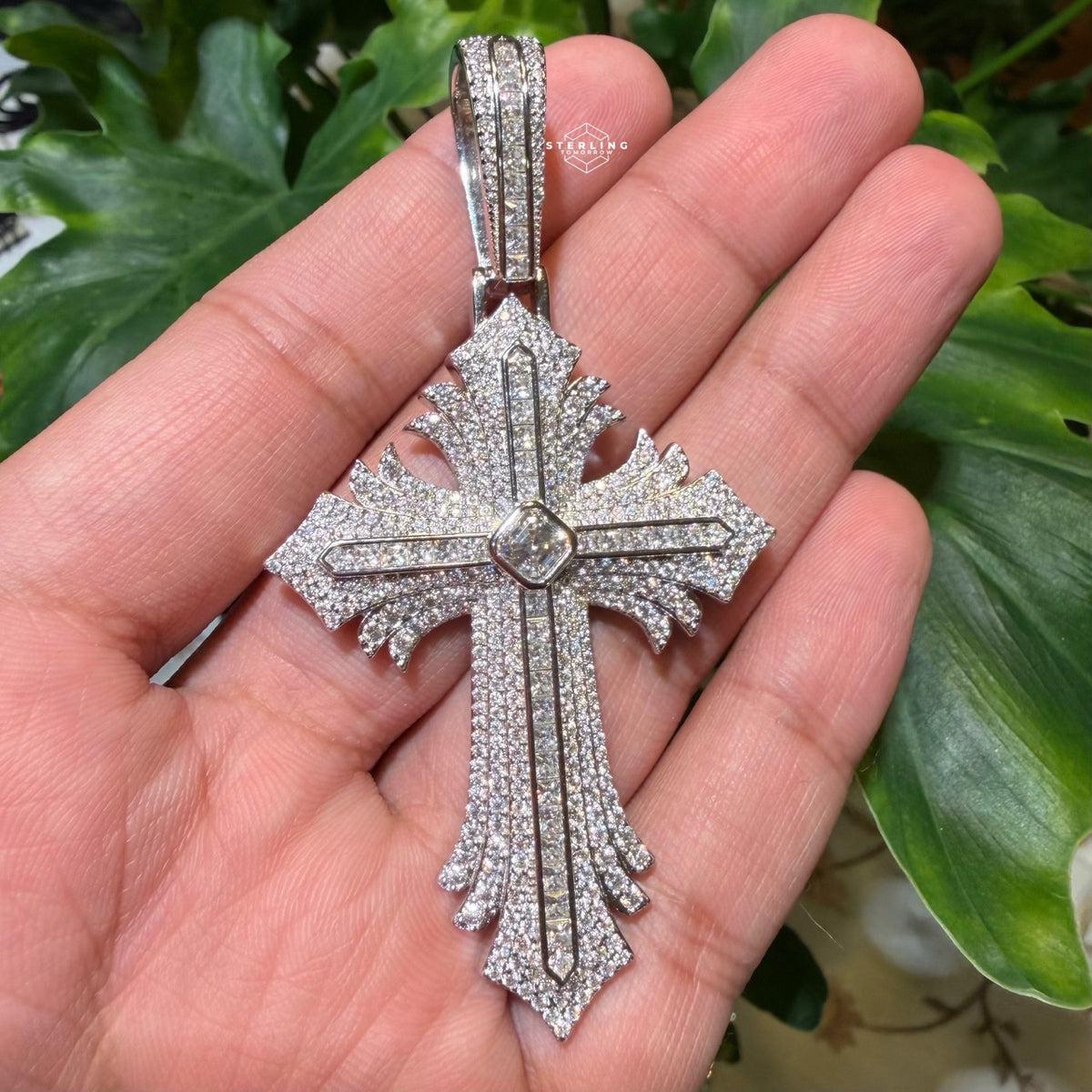 Moissanite 3" Gothic Flare Cross