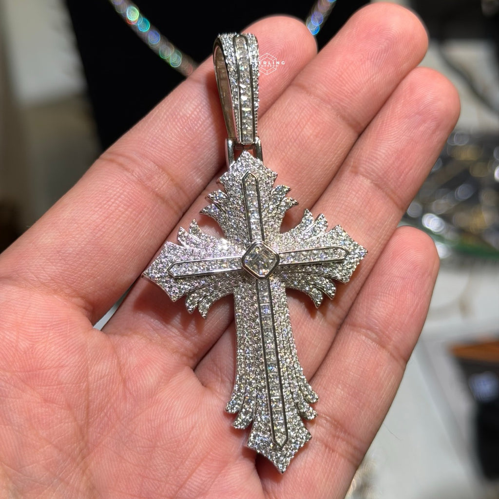 Moissanite 3" Gothic Flare Cross