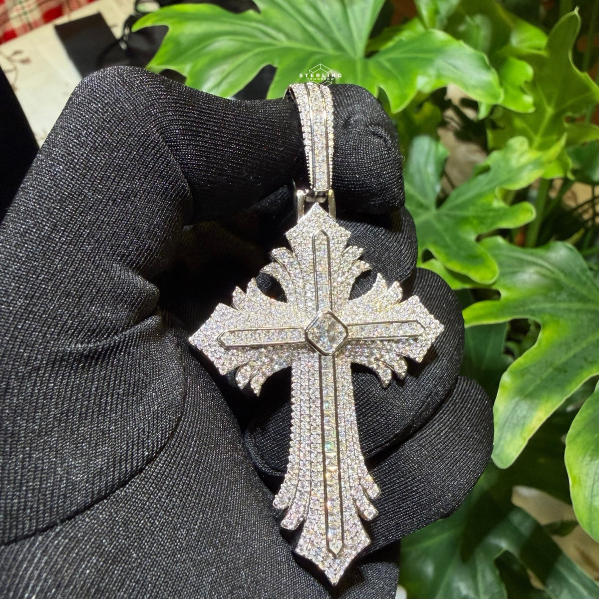 Moissanite 3" Gothic Flare Cross