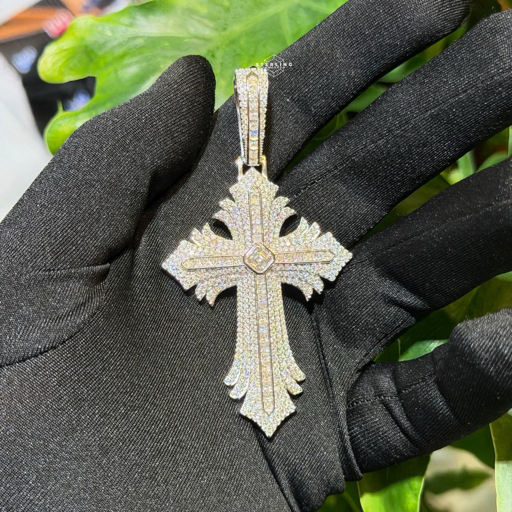 Moissanite 3" Gothic Flare Cross