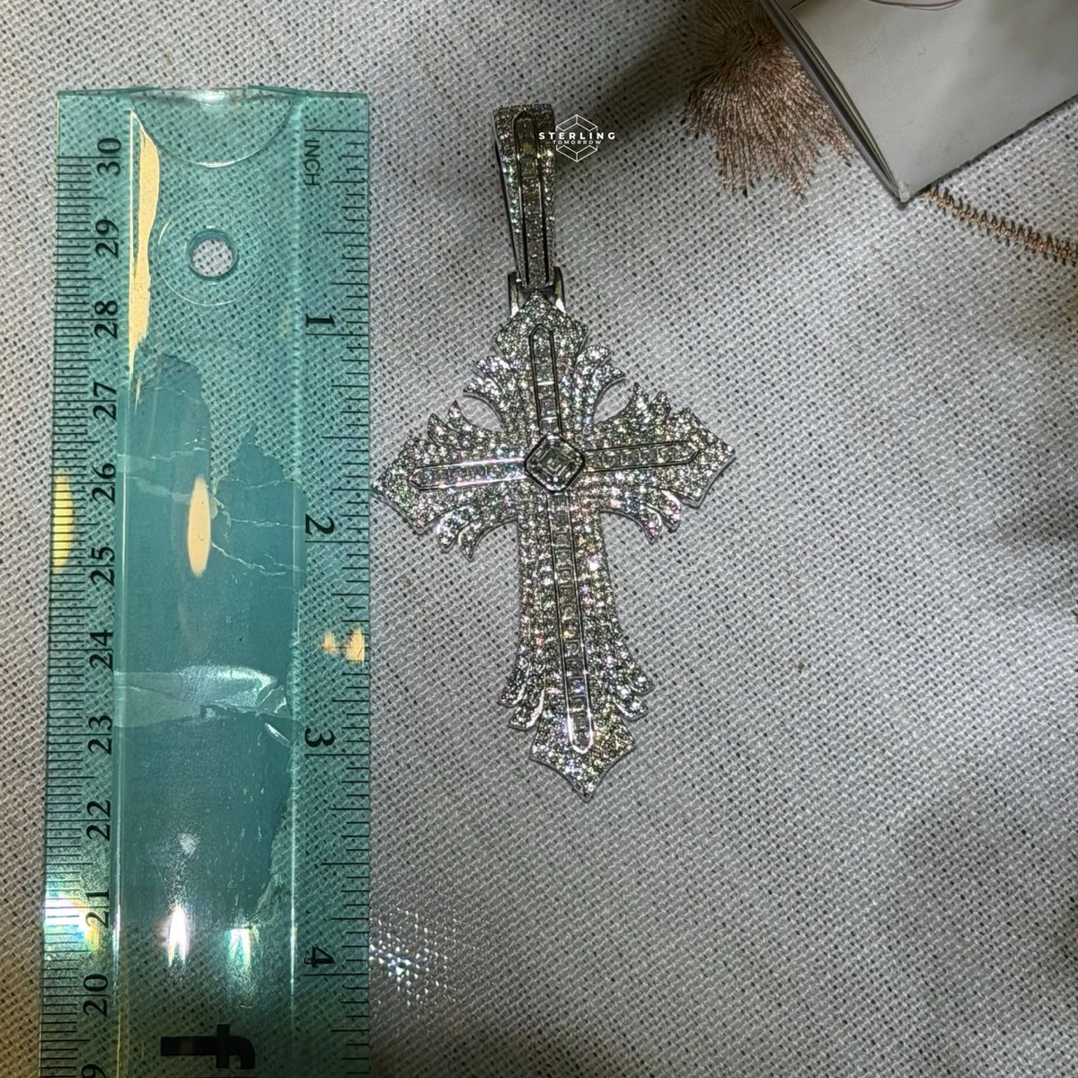 Moissanite 3" Gothic Flare Cross