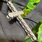 Moissanite 3" Tennis Cross Pendant