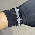 Baguette Cross Infinity 925 Sterling Silver Bracelet 18mm 8"