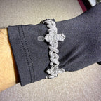 Baguette Cross Infinity 925 Sterling Silver Bracelet 18mm 8"