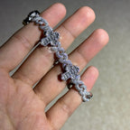 Baguette Cross Infinity 925 Sterling Silver Bracelet 18mm 8"