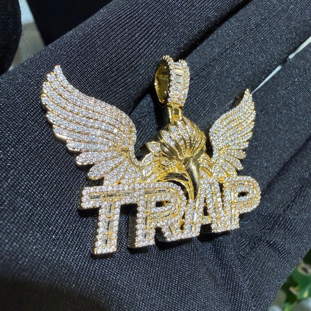 Trap Eagle Iced Pendant