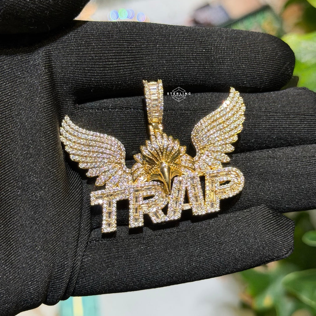 Trap Eagle Iced Pendant